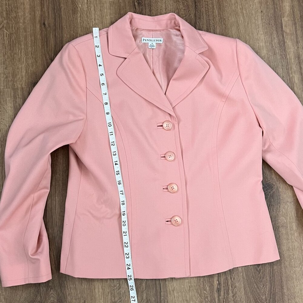 NEW Pendleton Pink Button Wool Blazer Jacket Sz 14 - Picture 7 of 12